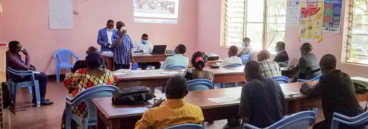 Faith leaders attend Covid-19 response training. Tearfund