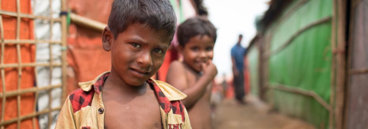 Rohingya children playing
