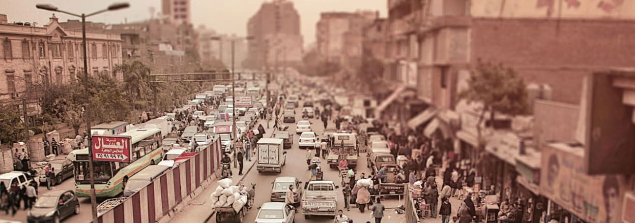 Traffic on busy Cairo street