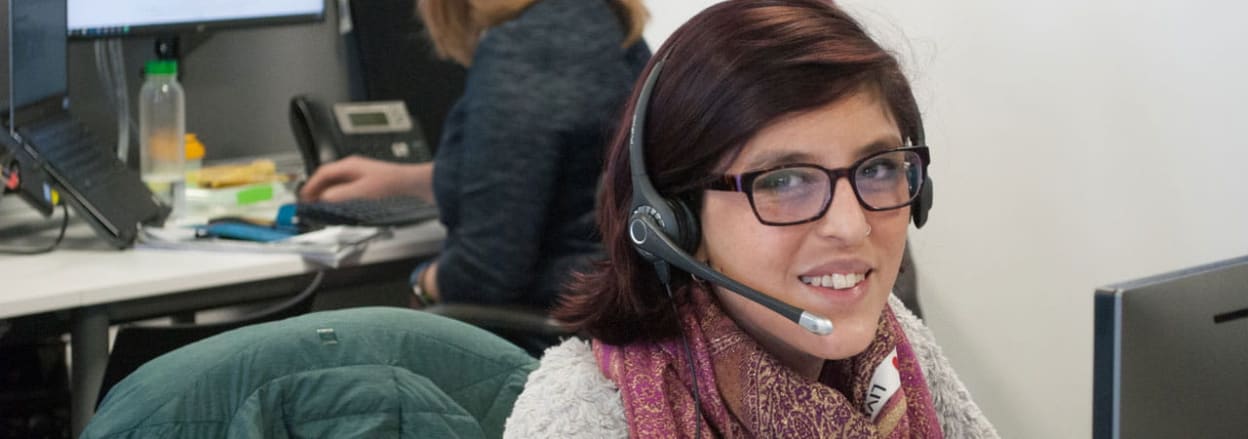 Supporter care member answering the phones