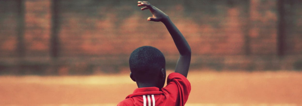South African boy in football shirt