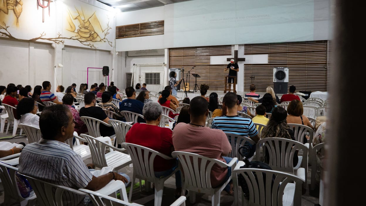 The congregation at Coqueiral Baptist Church, Recife, Brazil.