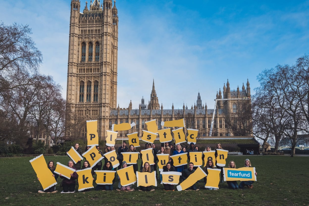 Campaigners outside Houses of Parliament 