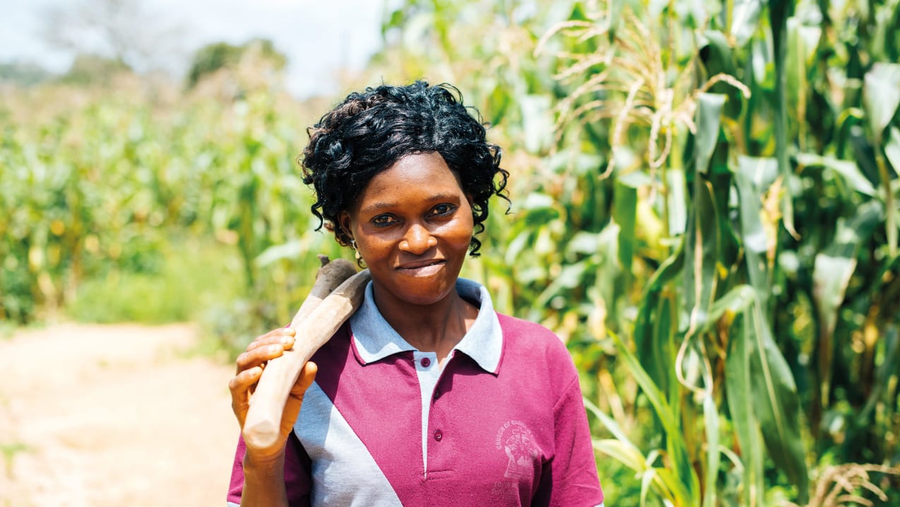 Joy in Nigeria grows different types of crops using sustainable agricultural techniques taught by Tearfund partner Rurcon.