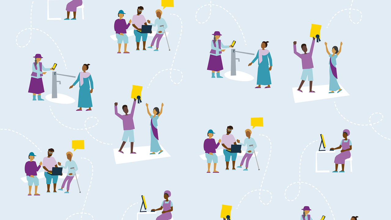 Illustration of people learning