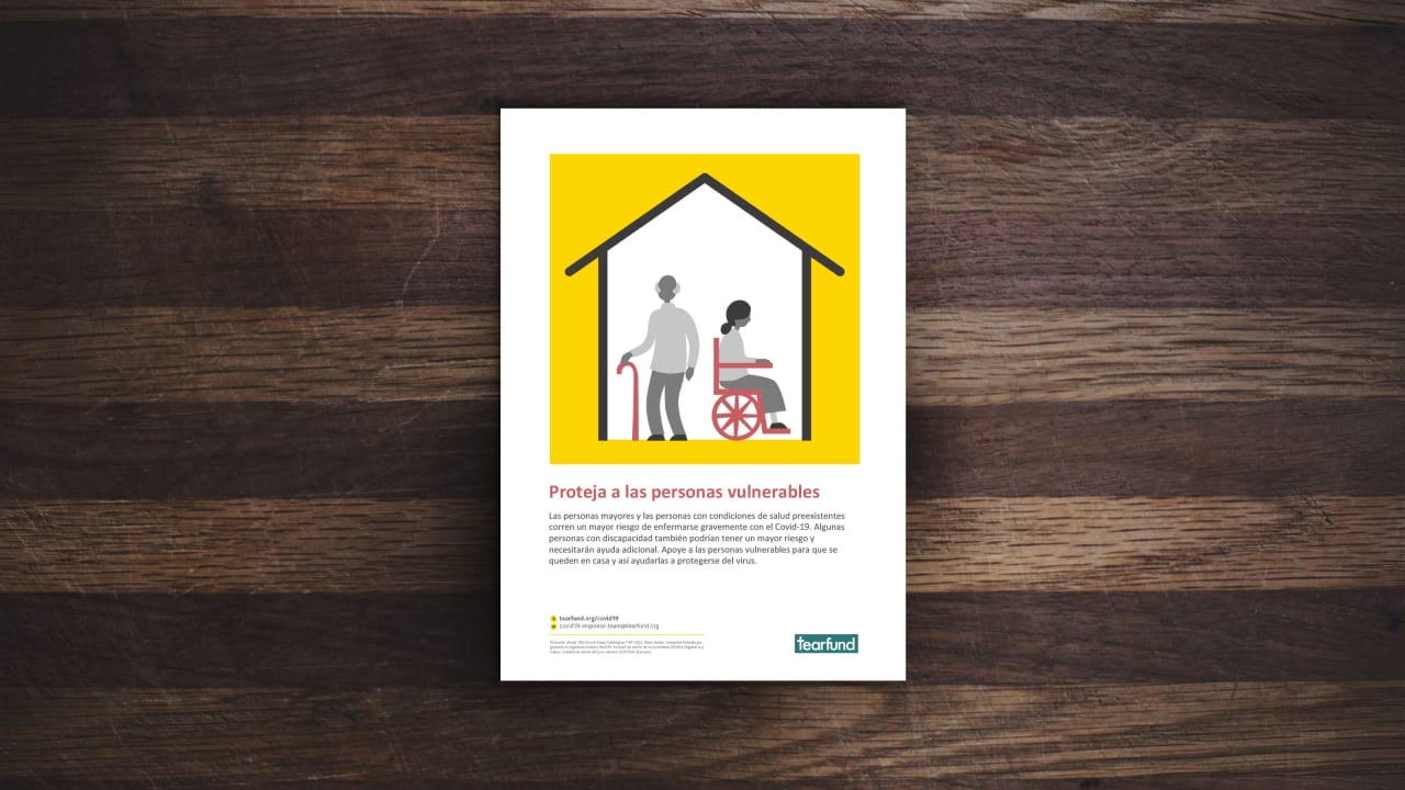 Póster para incentivar el apoyo a las personas vulnerables durante la crisis del Covid-19