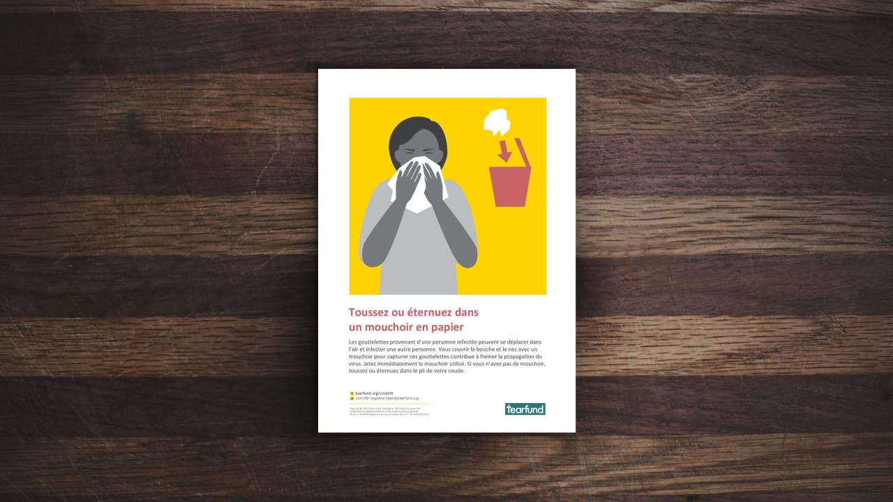 Poster promouvant les bons gestes à adopter pendant la Covid-19