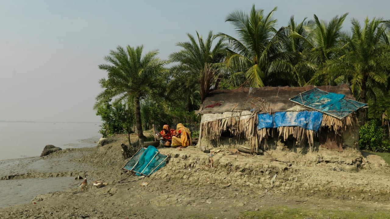 Climate change has impacted people in Bangladesh, where rising water levels and erosion has increased the risk of people losing their homes. 