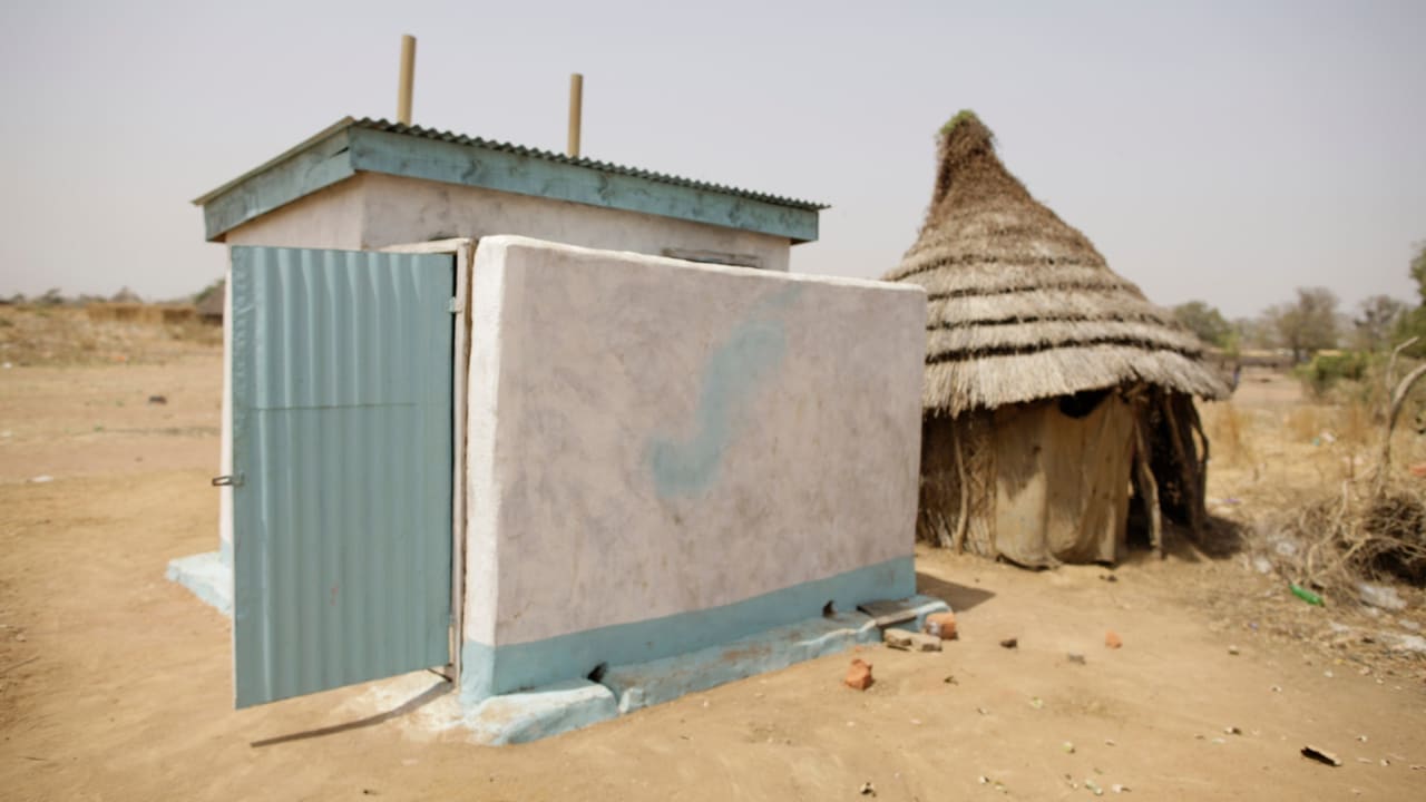 An example of latrine construction in South Sudan, 2011. Photo: Layton Thompson/Tearfund