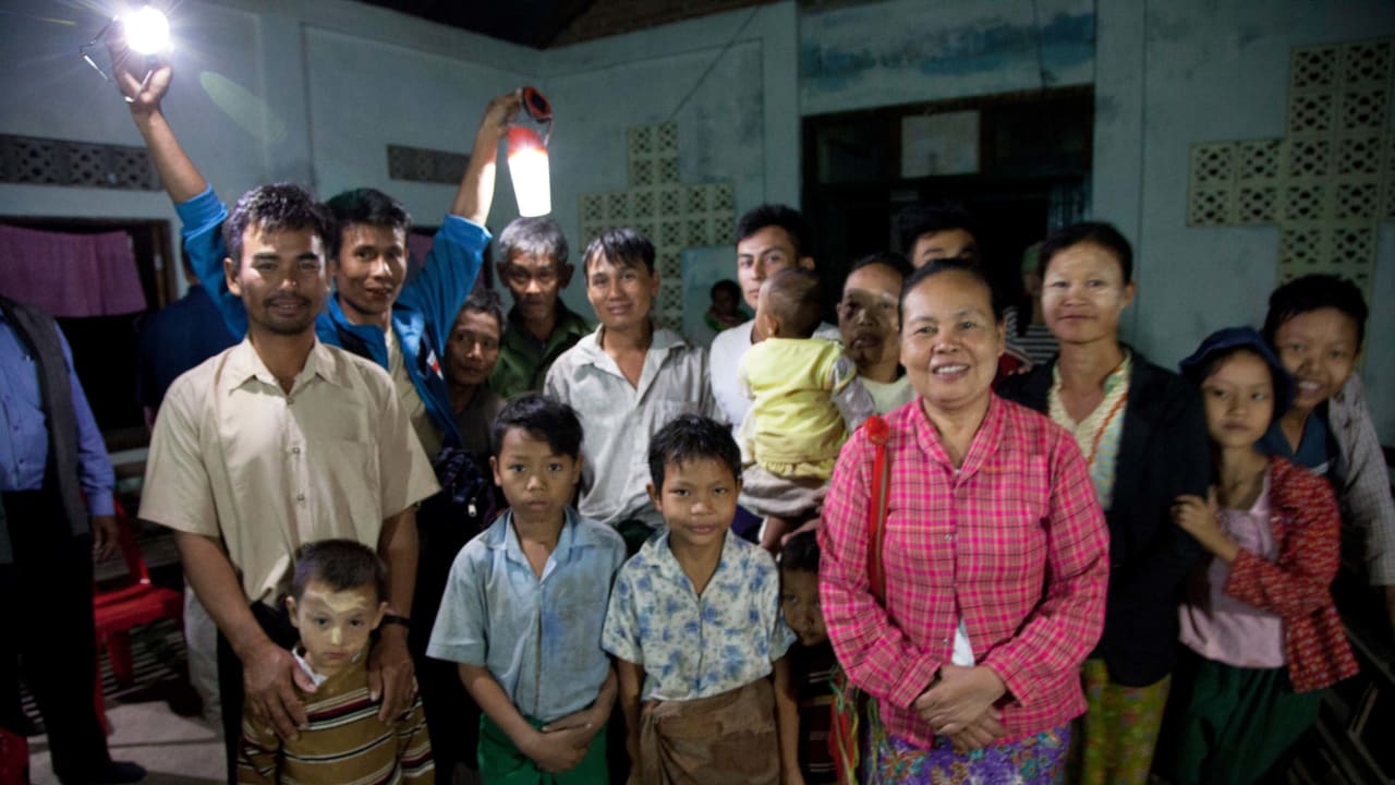 Electric light enables women and families to meet in their rural church in Myanmar.