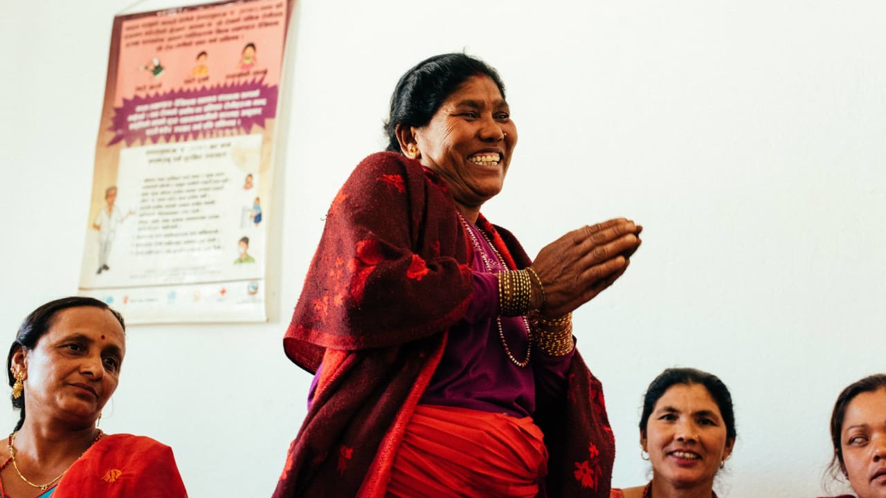 Woman happy in meeting