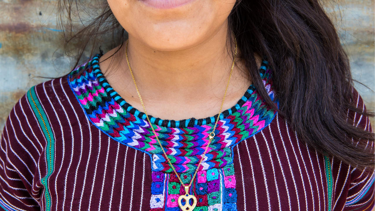 A colourful embroidered dress