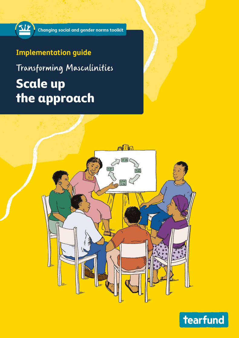 Cover of implementation guide for transforming masculinities