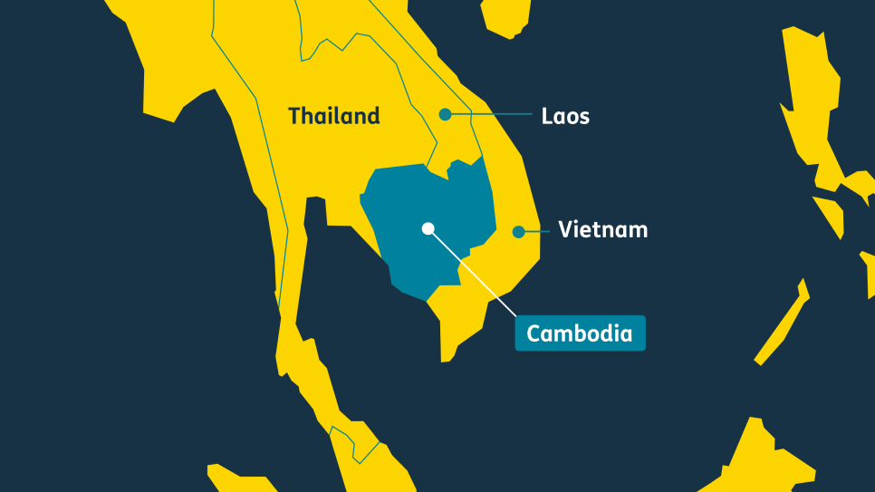 Map graphic of Cambodia