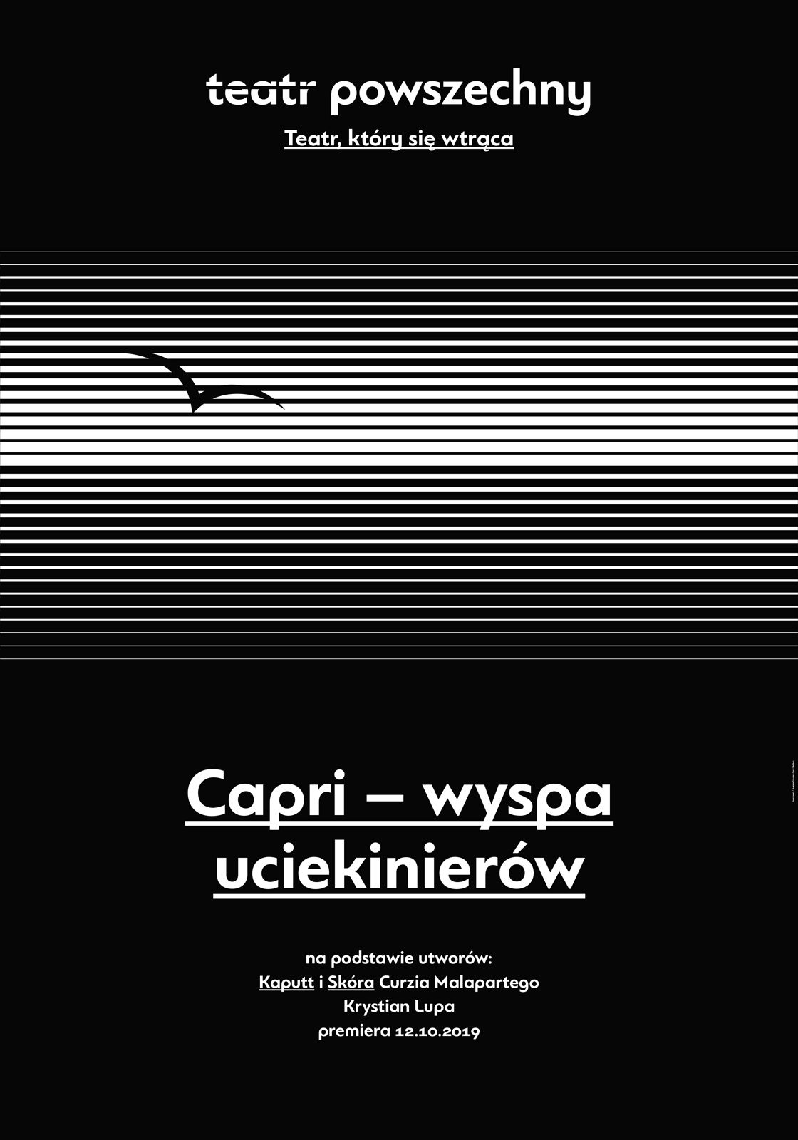 Plakat do spektaklu CAPRI – WYSPA UCIEKINIERÓW