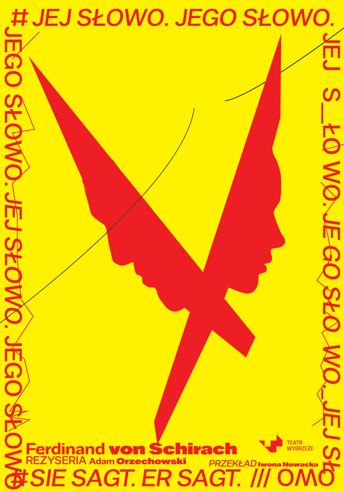 Plakat do spektaklu Jej słowo. Jego słowo.