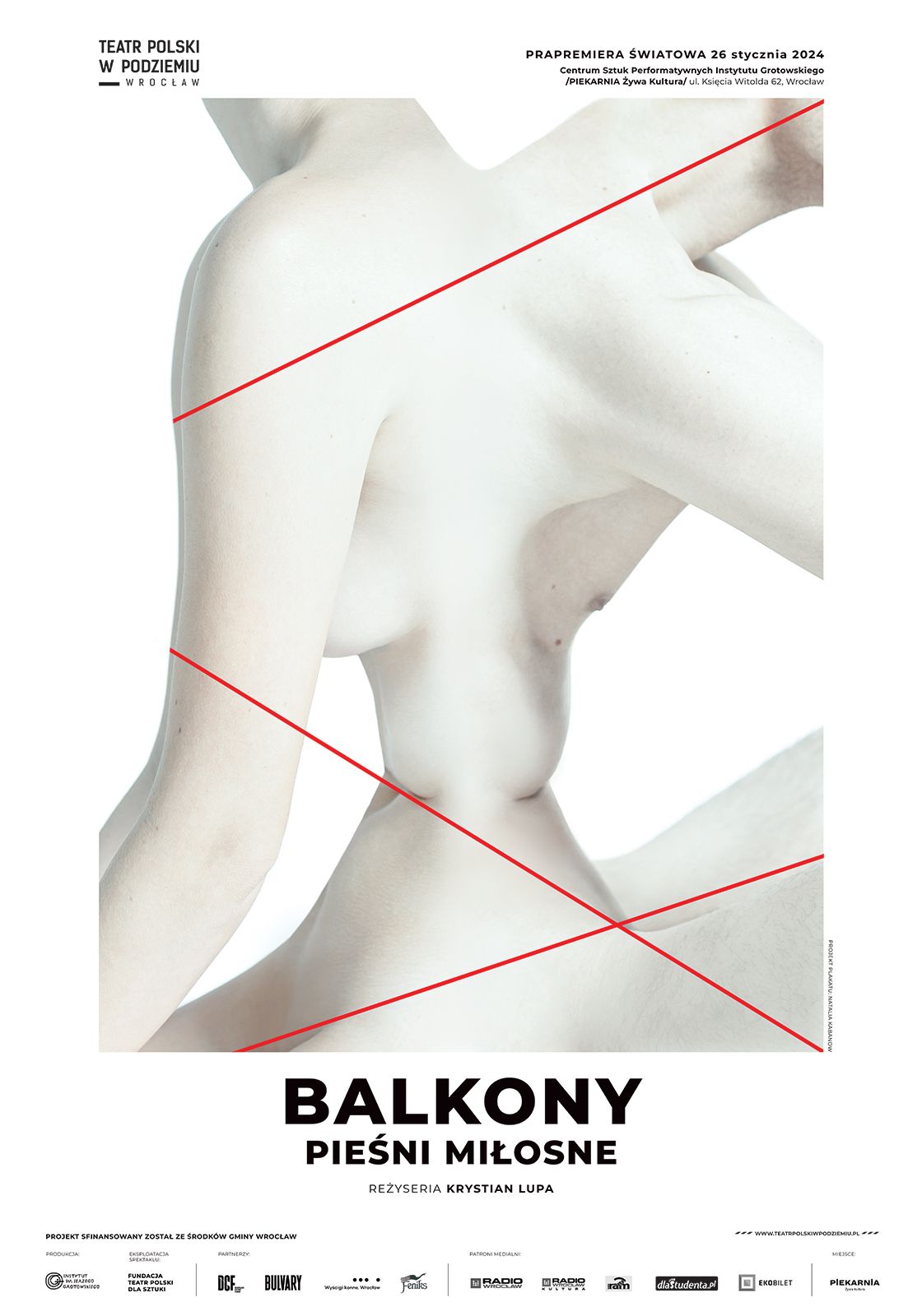 Plakat do spektaklu Balkony - pieśni miłosne