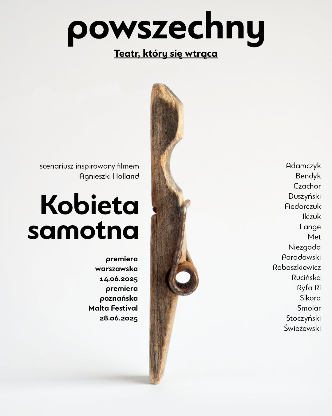Plakat do spektaklu KOBIETA SAMOTNA