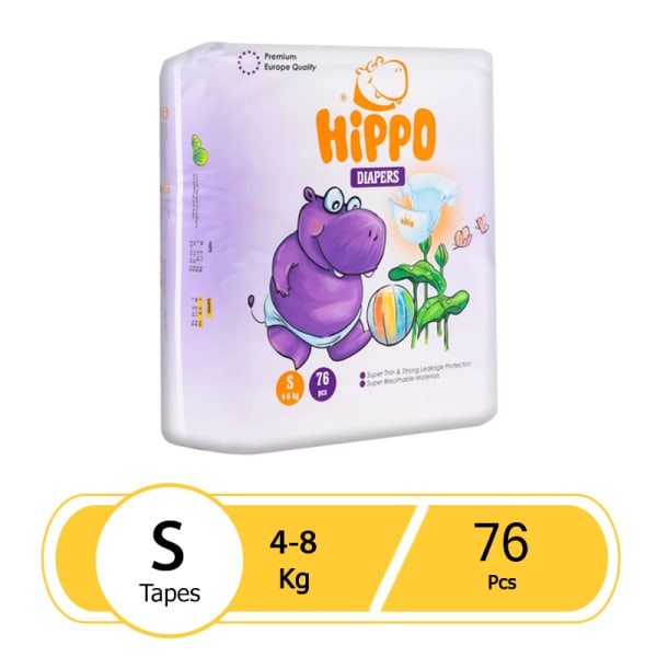 Hippo Baby Diaper Jambo Tapes S(76 Pcs)