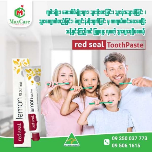 Red Seal Toothpaste Lemon Sodium Lauryl Sulphate Free 100g