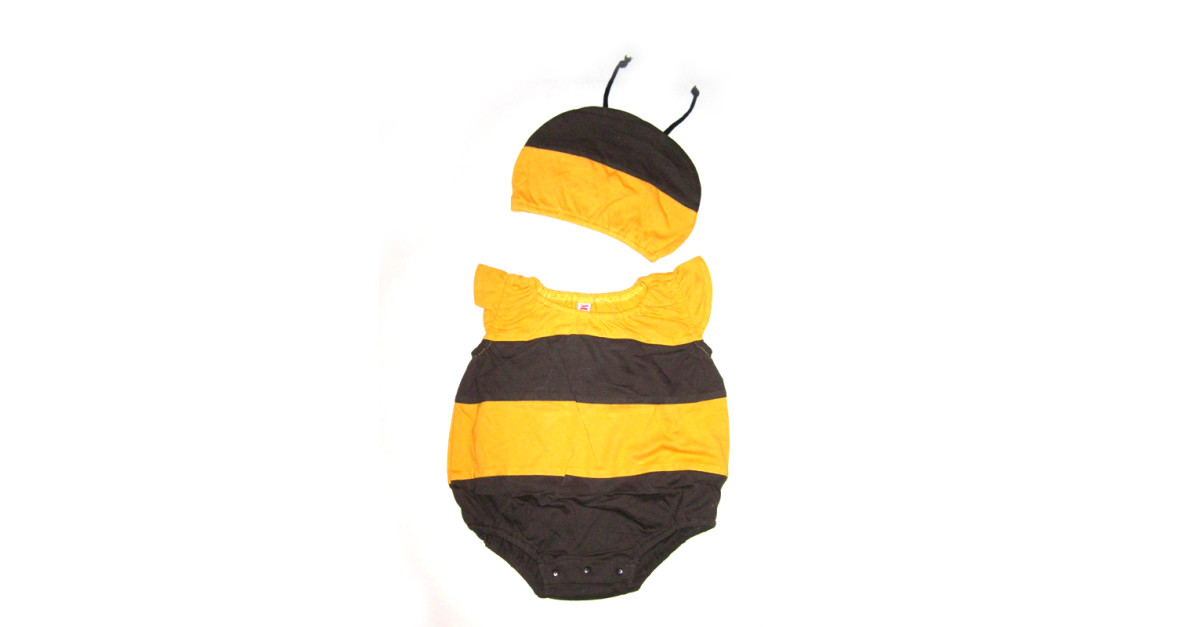 Bee Costume Romper Outfit Set with hat