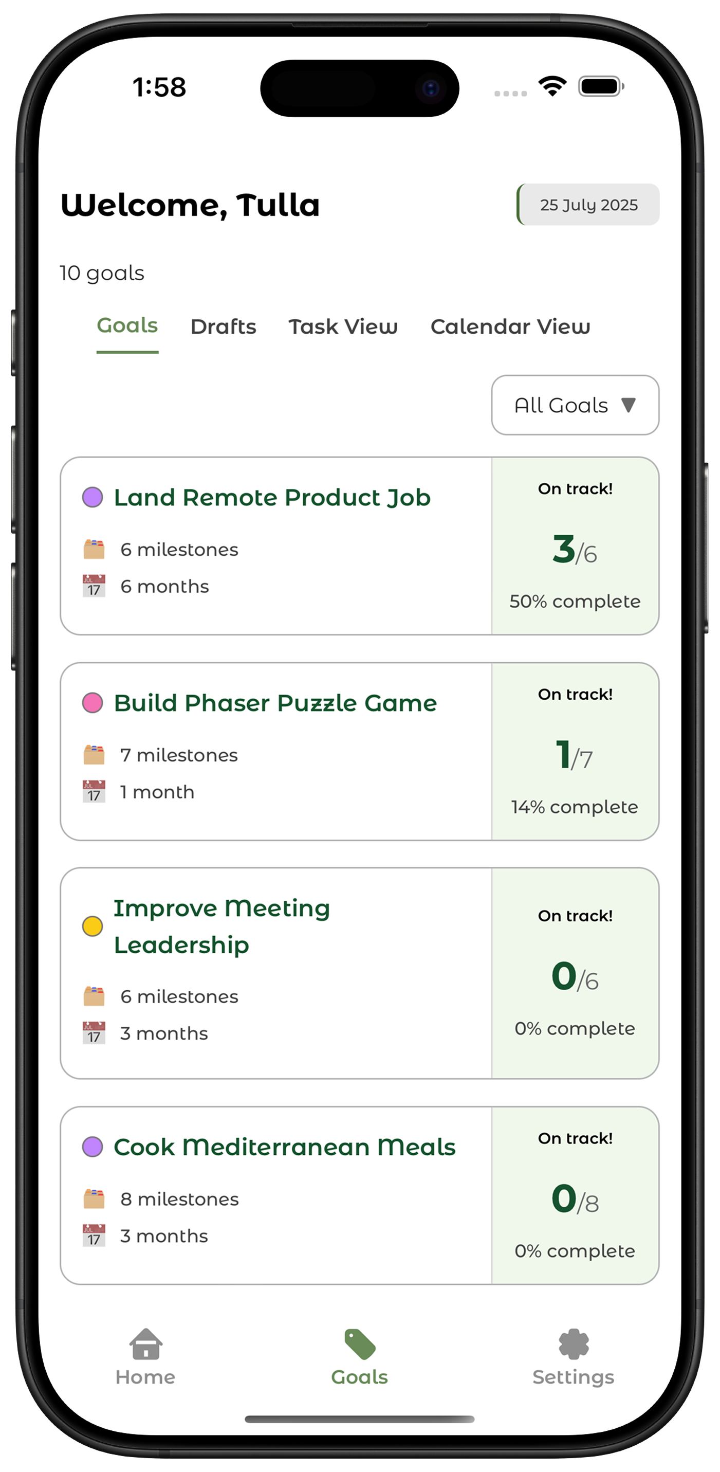 Progress Tracking screenshot