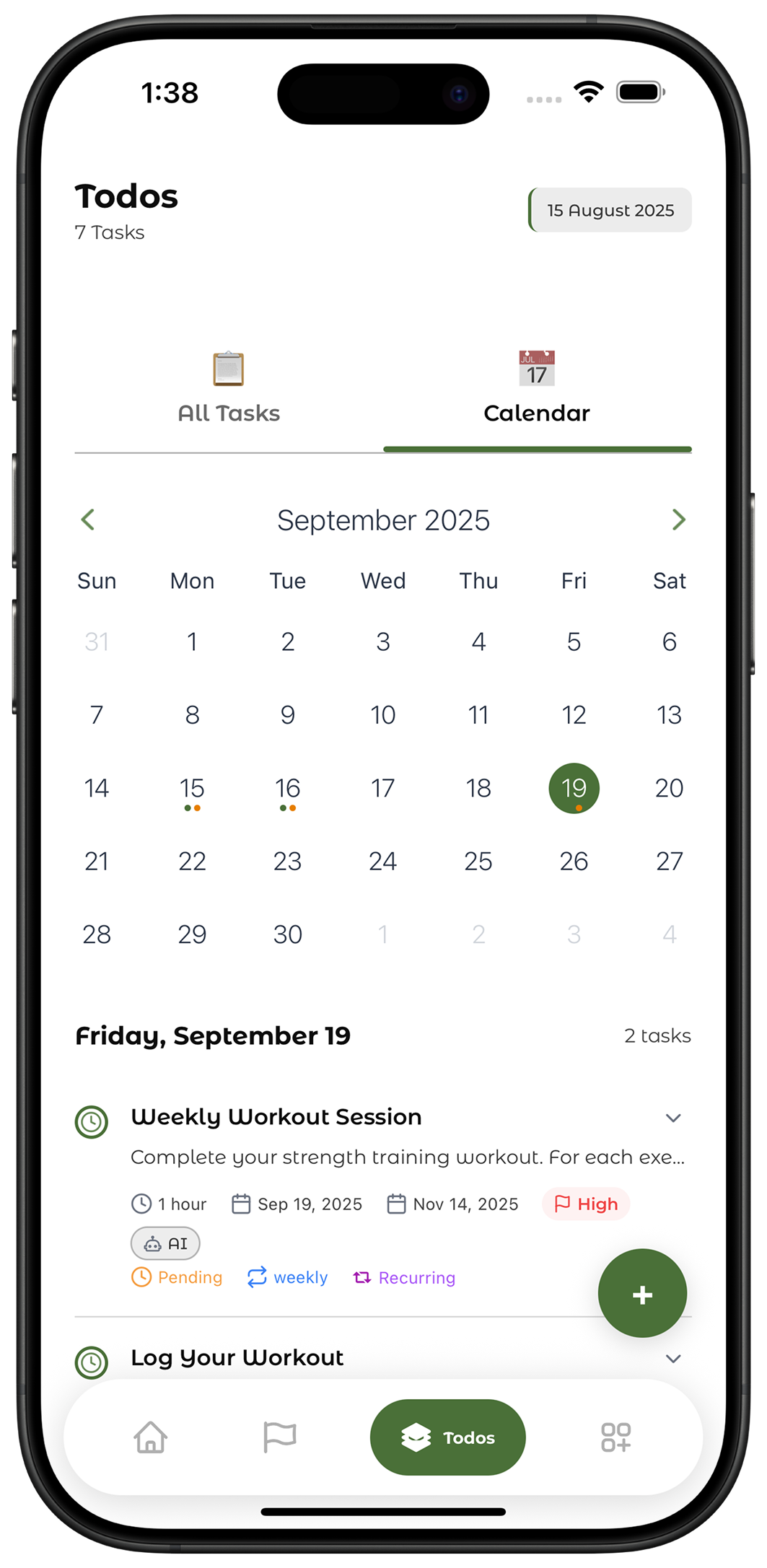 Dynamic Todos screenshot