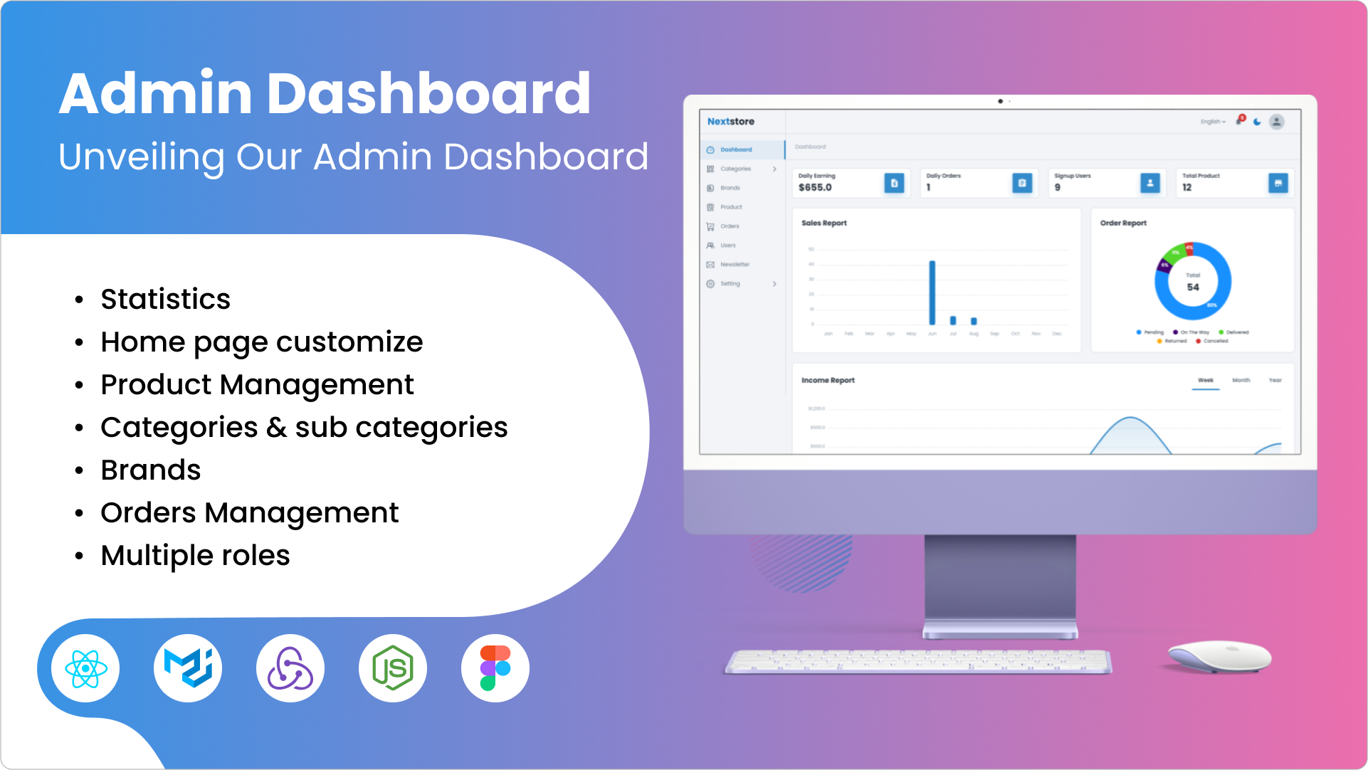 dashboard banner nexstore ecommerce