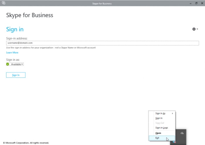 click to run skype for business download