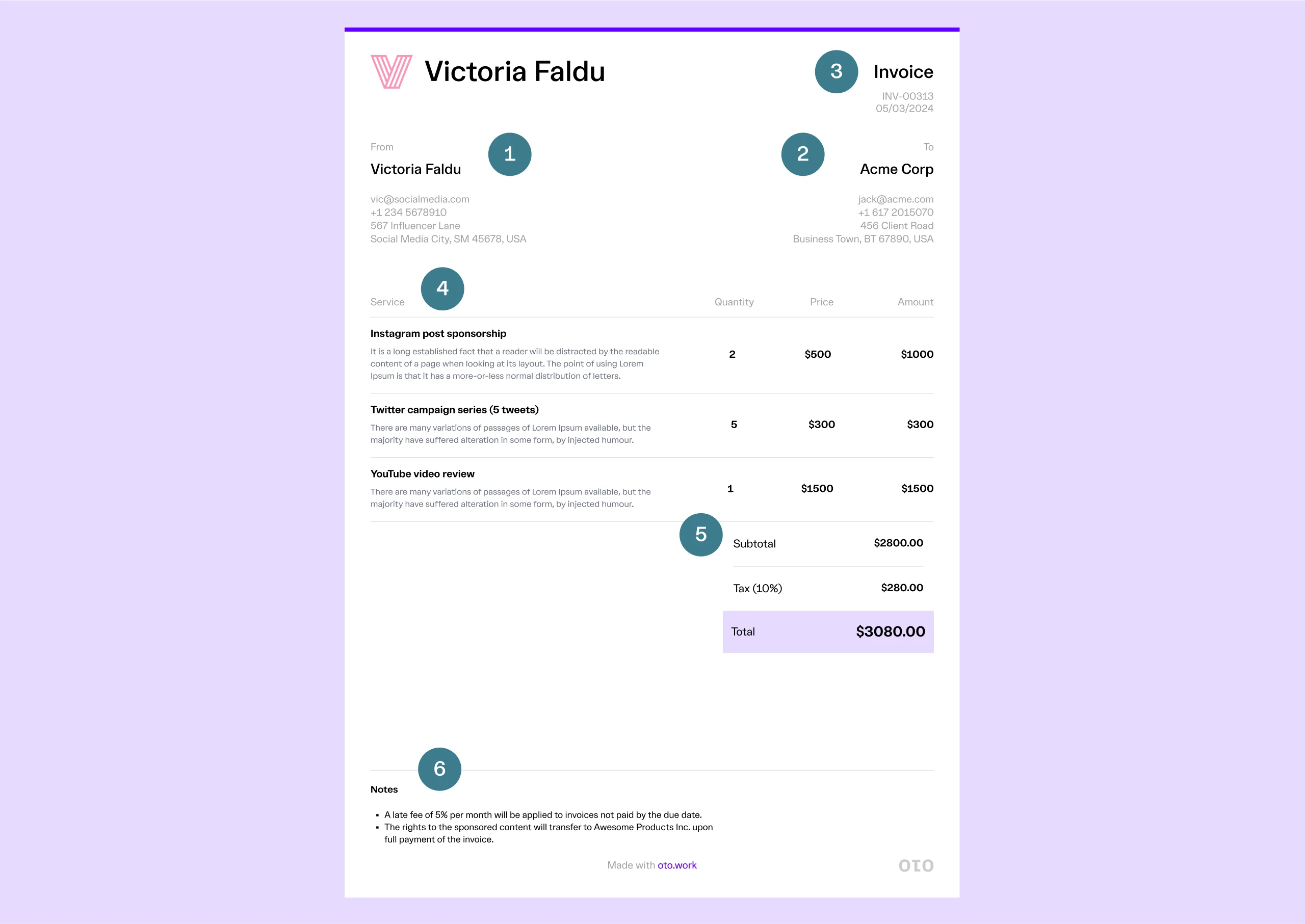 What Should Be Included in an Influencer Invoice