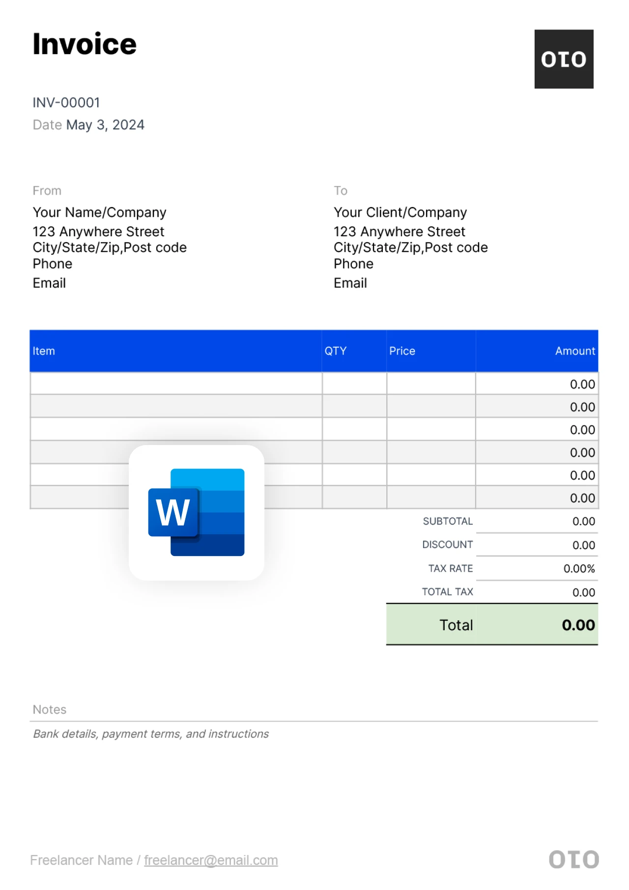 Free Commercial Invoice Template Word