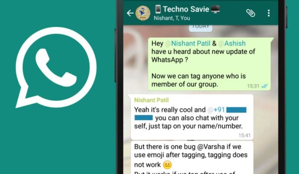 WhatsApp group chat tagging
