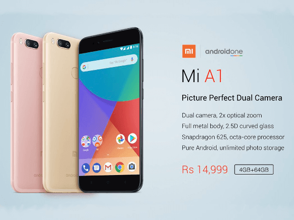 Xiaomi Mi A1 Android One Dual Camera launched in India at Rs 14,999