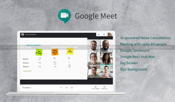 Google Meet New Features: AI-powered Noise Cancellation, Google Jamboard & Nest Hub Max