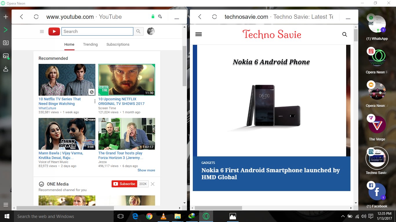 Split Screen Side By Side Web Browsing