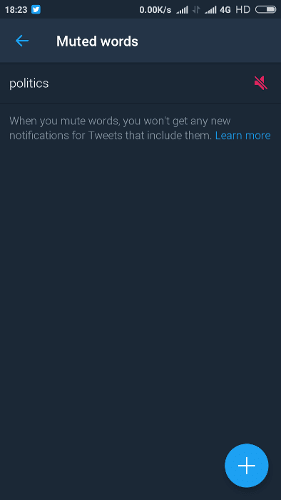 Twitter Muting Notifications Words List