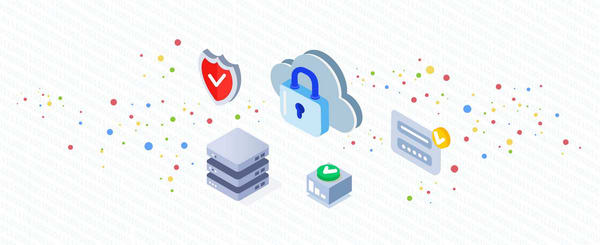 Server, Cloud Security, Shield, Status illustration