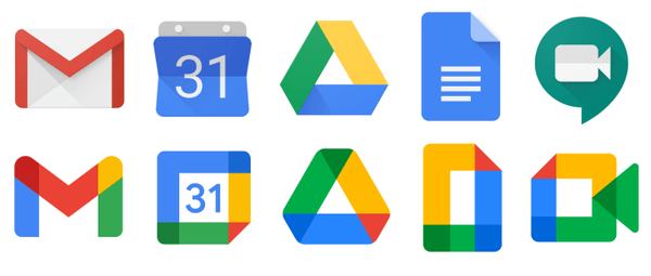 Google Apps Logos:  Old vs New