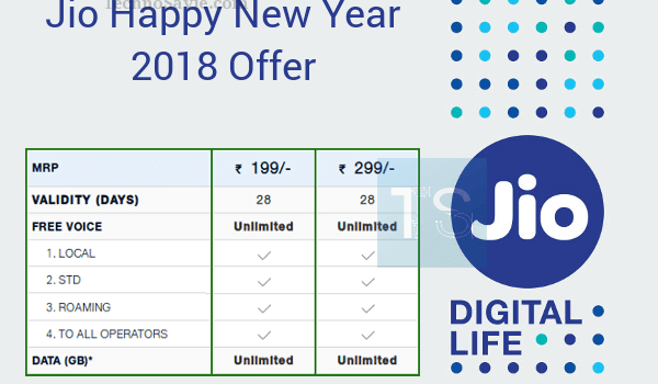 Jio Happy New Year 2018 offer