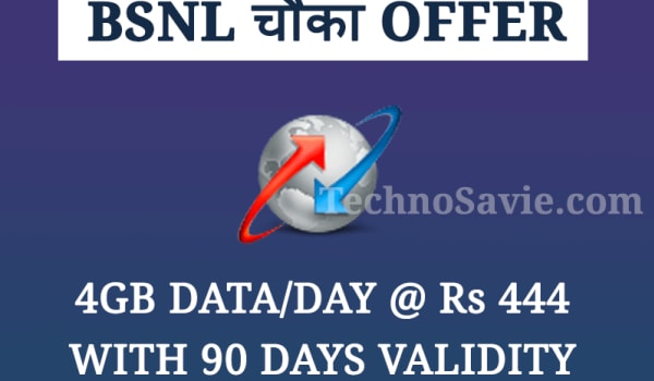 BSNL Chaukka 444 offers 4GB data per day with 90 days validity