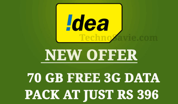 Idea Cellular new offer: 70 GB Free 3G data at just Rs 396