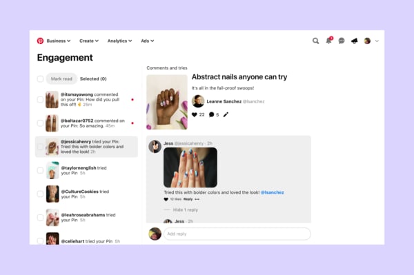 Pinterest Engagement Tab