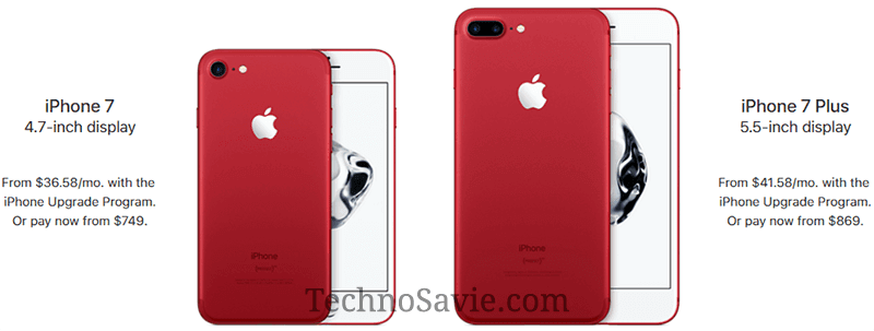 iPhone 7 and iPhone 7 Plus RED Quick Specs