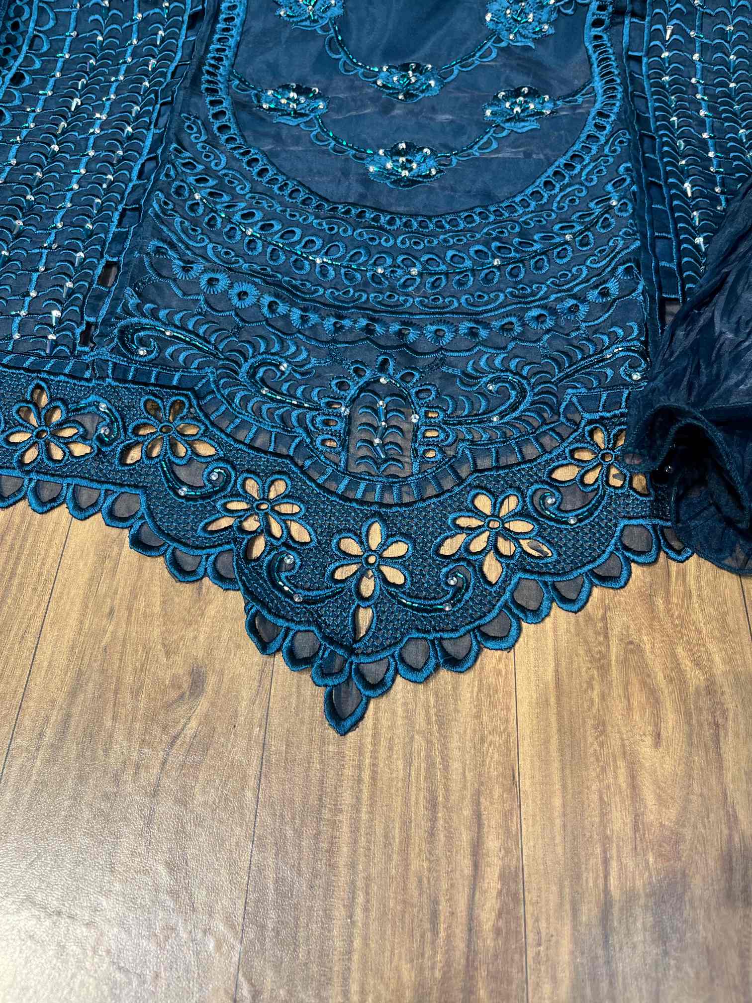 Midnight Blue Heavy Embroidered Party Wear Suit with Net Dupatta-2