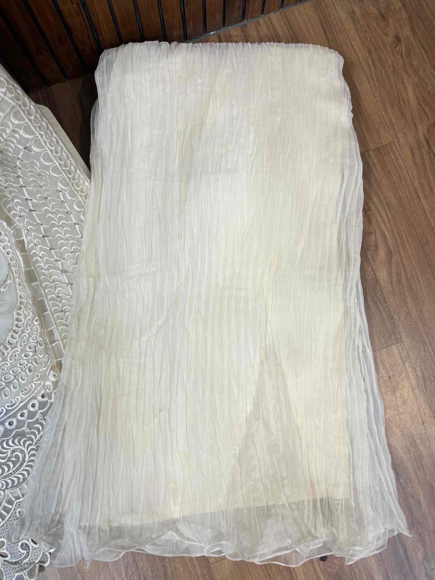 Off White Heavy Embroidered Luxury Party Wear Suit with Crushed Dupatta-1