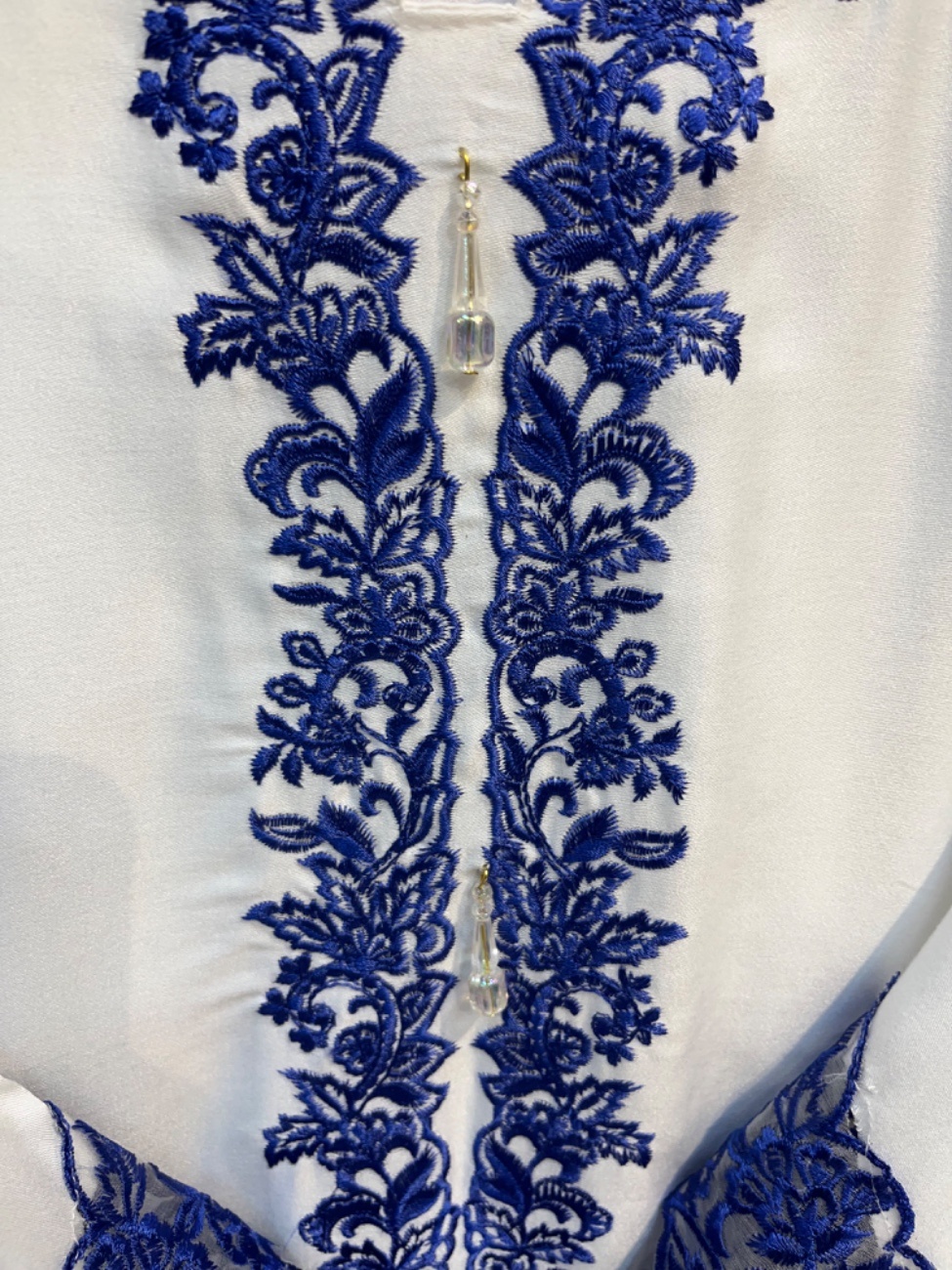 White royal blue embroidery combination that gives it a rich and elegant designer look-1