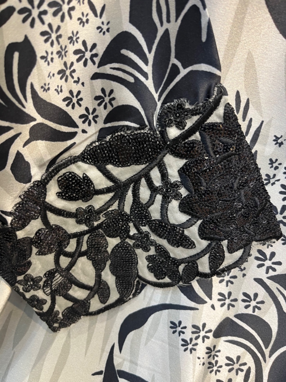 Elegant Light brown black floral printed suit with premium embroidered lace-1