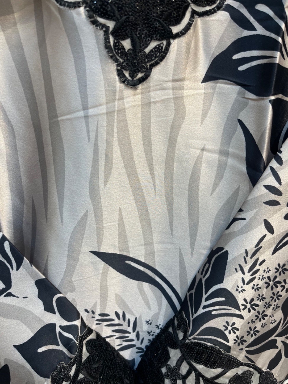 Elegant Light brown black floral printed suit with premium embroidered lace-2