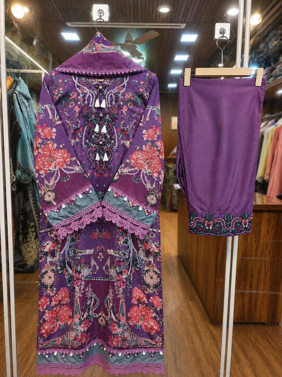 Royal Purple Pure Cotton Suit