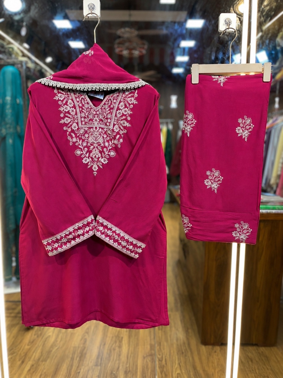 Pink Embroidery farshi Salwar Suit
